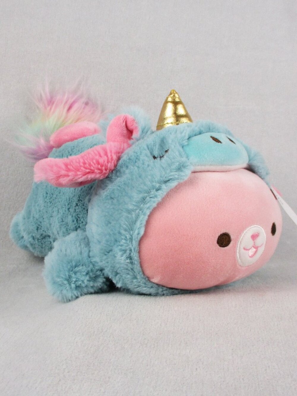 Miniso Unicorn Plushie Bear in a Costume Pink Blue Gold